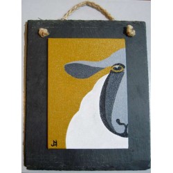 Half Sheep Portrait on Slate