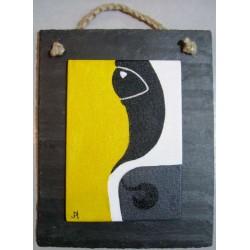 Half Cow Portrait on Slate