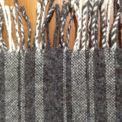 Chocolate brown and cream striped Jacobs Sheep Welsh Wool Throw/Blanket